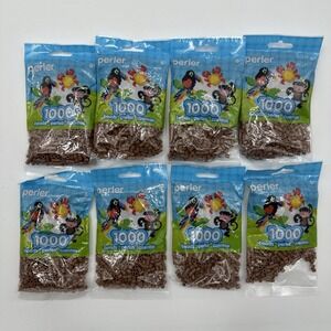 Lot Of 8 x 1,000 Perler Light Brown Color Iron On Fuse Beads 80-19021 Brand New